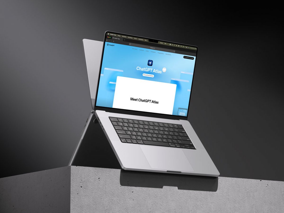 The AI browser ChatGPT Atlas on a laptop - artificial intelligence reimagined.